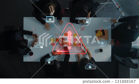 Team Collaboration in a Modern Office Setting, Focused on Security Awareness, Risk Management, and Digital Threat Preparedness. Raster Team Collaboration in a Modern Office Setting, Focused on Security Awareness, Risk Management, and Digital Threat Preparedness. Raster 131888167