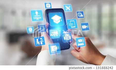 Online education and e-learning digital platform Gist 131888242