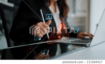 Cybersecurity threat alert and data breach warning Marrow Cybersecurity threat alert and data breach warning Marrow 131888427