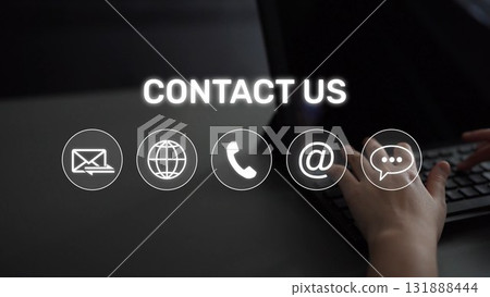 Contact Us Icons Set for Communication, Customer Support, and Help Center Muxer Contact Us Icons Set for Communication, Customer Support, and Help Center Muxer 131888444
