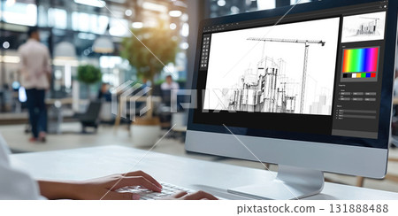 Architectural design brisk software application for architect business 131888488