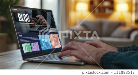 blogging concept, web blog Social Media Information network brisk 131888512