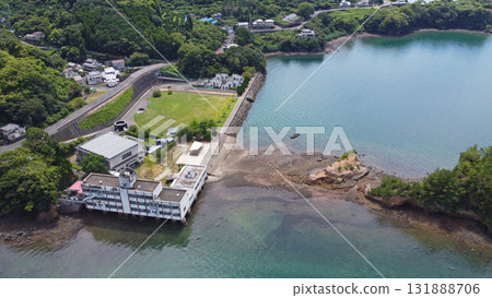 Drone aerial photography of the former Akasaki Elementary School 131888706
