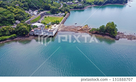Drone aerial photography of the former Akasaki Elementary School 131888707