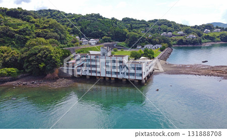 Drone aerial photography of the former Akasaki Elementary School 131888708