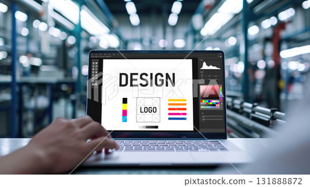 Graphic designer software for modern design of web page and commercial brisk ads 131888872