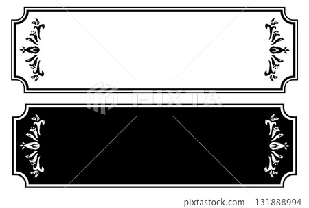 手繪裝飾。亞洲風格標題框架集。水平裝飾框架。 131888994
