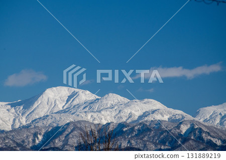 The three Kekatsu mountains seen from Kurobe City, Toyama Prefecture The three Kekatsu mountains seen from Kurobe City, Toyama Prefecture 131889219
