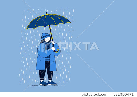 Woman with Umbrella in the Rain Woman with Umbrella in the Rain 131890471