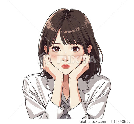 Businesswoman thinking AI generated image 131890692