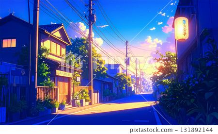 黃昏的住宅區風景 黃昏的住宅區風景 131892144