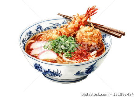 Tempura udon illustration (watercolor style) 131892454