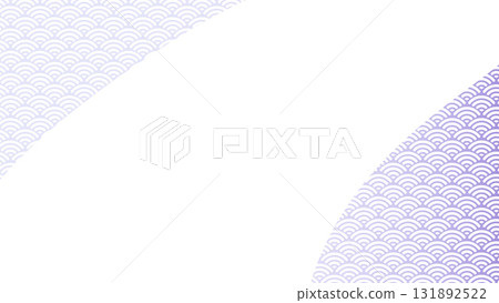 There is a large text space like a flowing river in the center of the purple gradient and green sea waves. 131892522