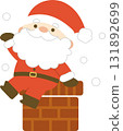 Santa Claus sitting on the chimney 131892699