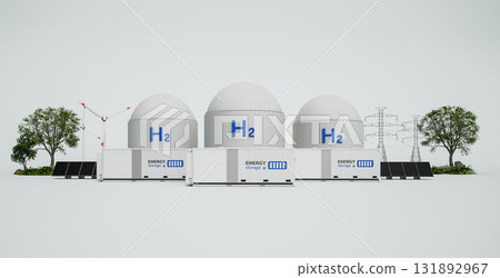 Alternative energy concept with group of energy storage systems or battery container units with various sources of energy 131892967