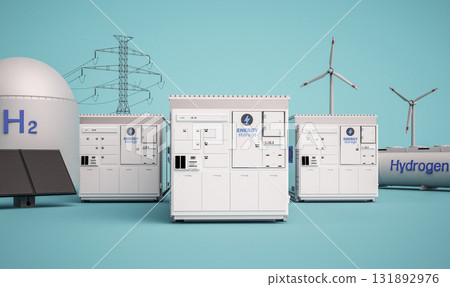 Alternative energy concept with group of energy... - Stock Illustration ...