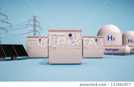 Alternative energy concept with group of energy storage systems or battery container units with various sources of energy 131892977