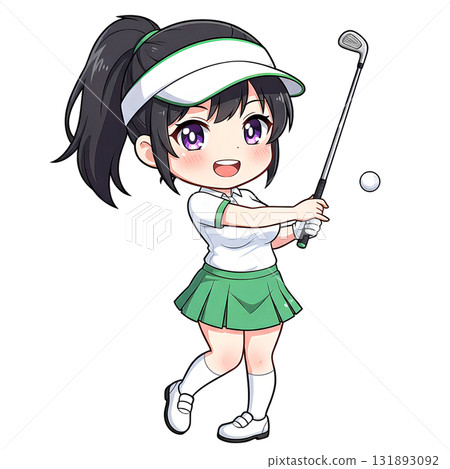 女孩打高爾夫球 131893092