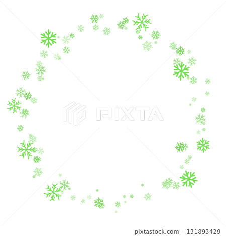 Green simple snowflake round frame Green simple snowflake round frame 131893429