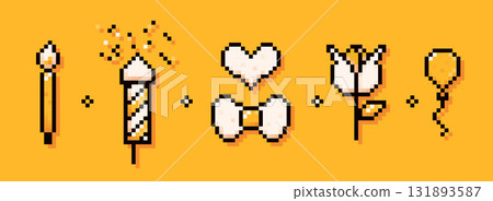 8 bit festive icons. 8 bit festive icons. 131893587