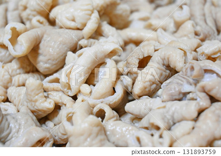 Ingredients for Nakami Soup: Bi-bi (pork offal) Ingredients for Nakami Soup: Bi-bi (pork offal) 131893759