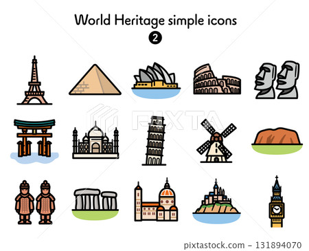 Simple Icon Collection World Heritage Sites 131894070