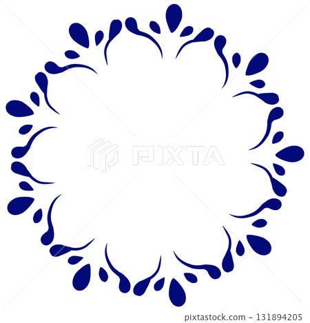 深藍色花形幾何框架 深藍色花形幾何框架 131894205