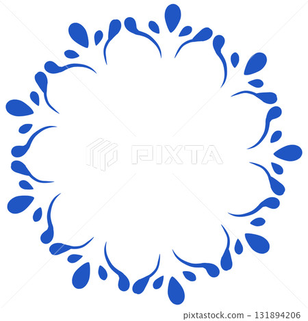 藍色花形幾何框架 藍色花形幾何框架 131894206