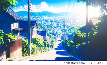 有斜坡的住宅區風景 有斜坡的住宅區風景 131894230
