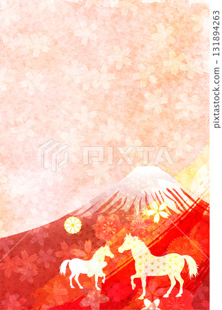 Horse New Year's card zodiac background 131894263