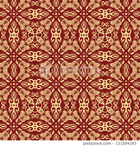 Orient Damask Seamless Vector Red and Golden Wallpaper Orient Damask Seamless Vector Red and Golden Wallpaper 131894265