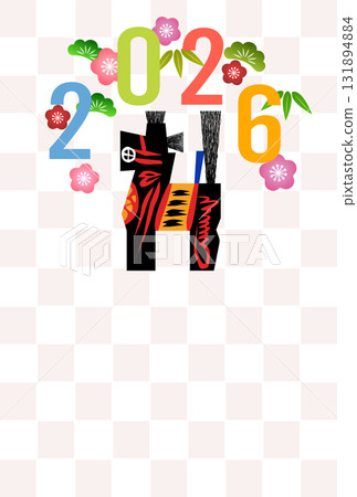 馬年賀卡十二生肖背景 馬年賀卡十二生肖背景 131894884