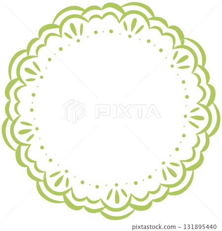 Yellow-green biscuit-shaped lace frame Yellow-green biscuit-shaped lace frame 131895440