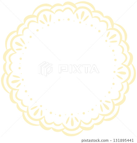 淺黃色餅乾形蕾絲框架 131895441