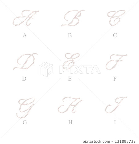 珍珠字母 A-I 無陰影 131895732