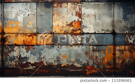 Industrial texture background 2 of overlapping rusty iron plates Industrial texture background 2 of overlapping rusty iron plates 131896061