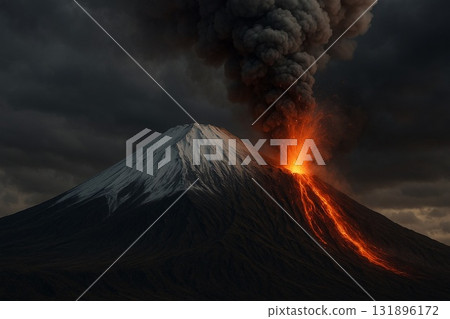 Mt. Fuji eruption 131896172