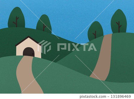 Landscape Illustration Isolated House In The Forest Landscape Illustration Isolated House In The Forest 131896469