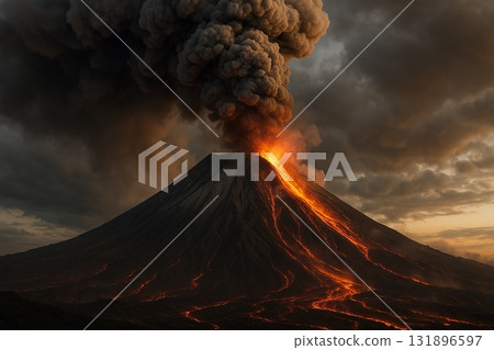 Mount Fuji erupts Mount Fuji erupts 131896597