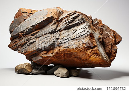 Majestic Geologic Formation Isolated on White. Generative ai Majestic Geologic Formation Isolated on White. Generative ai 131896782