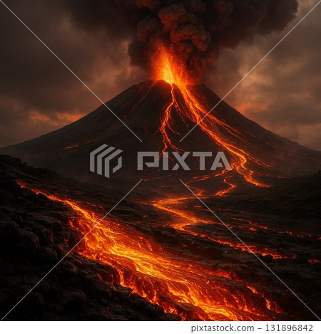 Volcanic eruption 131896842