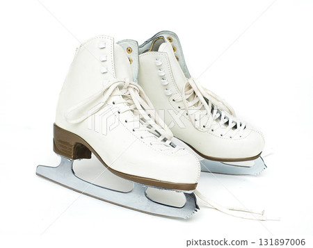 Female skates on white isolated background 131897006
