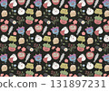 Setsubun background illustration pattern black 131897231