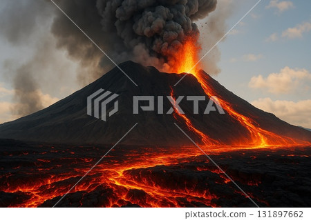 Erupting volcano Erupting volcano 131897662