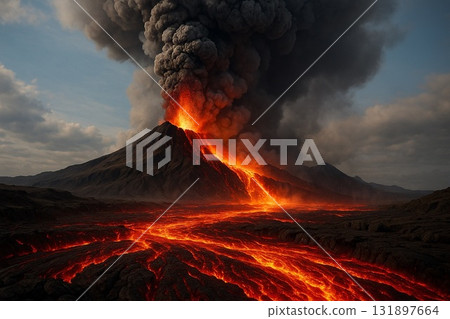 Erupting volcano 131897664