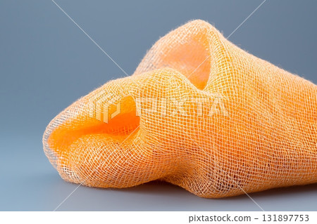 Textured Orange Mesh Fabric for Crafting Projects and Unique Design Applications 131897753
