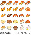 Sweet bread icon set 131897825