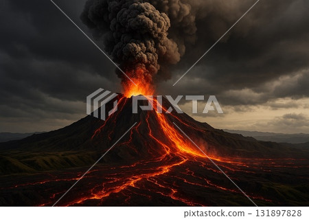 Erupting volcano Erupting volcano 131897828