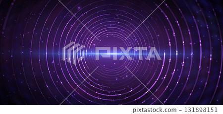 Abstract circles lines technology on dark purple backgroung with lighting effect sparkle. 131898151