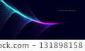 Technology dotted wave blue and pingk glowing on dark background. Big data communication network concept. 131898158